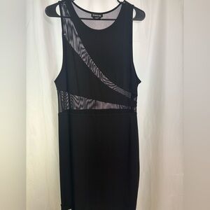 Bebe Black Dress with Sheer Details